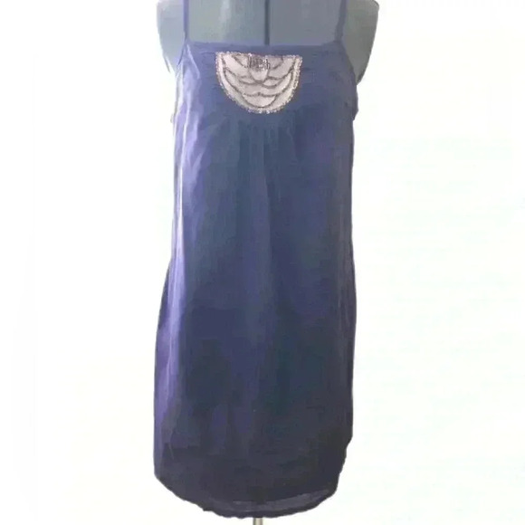 Old Navy Purple Spaghetti Strap Embellished Front Dress Women M - Picture 1 of 12